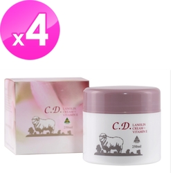 【澳洲Natures Care】C.D. 綿羊霜含維他命E(4入組 250g/罐)