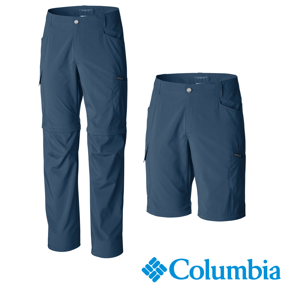 Columbia哥倫比亞 男款-防曬UPF50防潑二截式長褲-墨藍UAM1589
