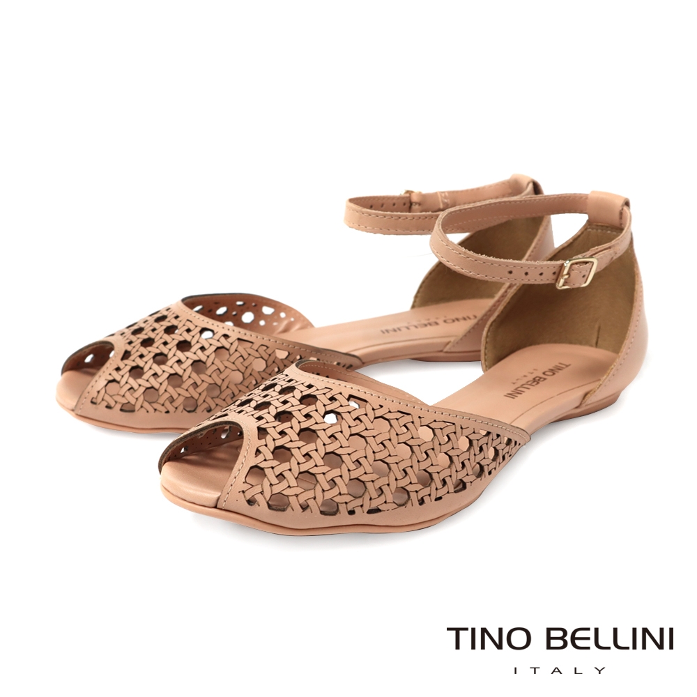 Tino Bellini 巴西進口魚口平底涼鞋FS7T005(裸棕)