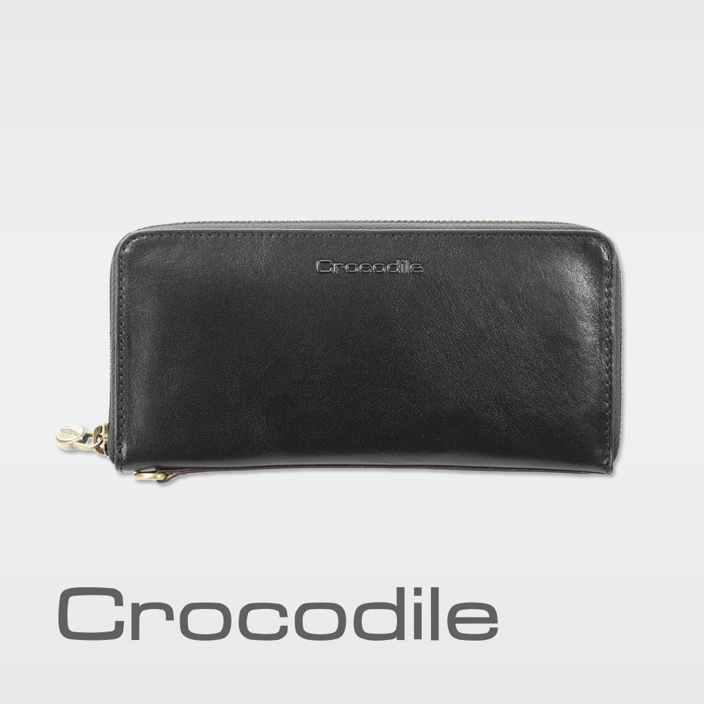 Crocodile Natural系列義大利原皮拉鍊長夾 0103-5822