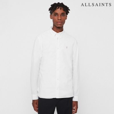 ALLSAINTS PROSPECT 公羊頭骨刺繡棉質素色長袖襯衫