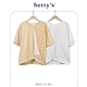 betty’s貝蒂思 向日葵鏤空蕾絲格紋拼接短袖T-shirt(共二色) product thumbnail 1