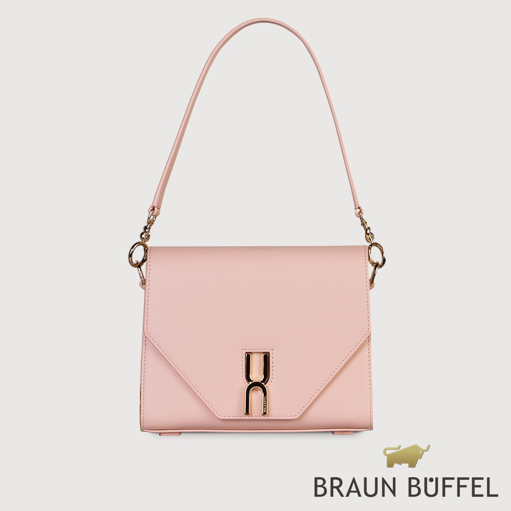 【BRAUN BUFFEL 德國小金牛】台灣總代理  賽德琳 肩背包-青檸色肩背包-藕粉色/BF828-26-MP