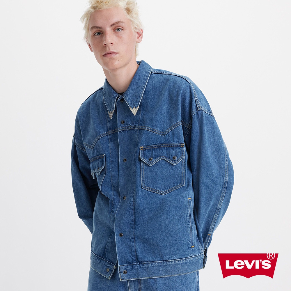 Levis 男款 西部牛仔外套 / 復古釘扣 / 金屬領尾夾