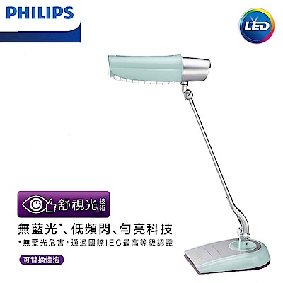 飛利浦 PHILIPS 美光廣角護眼檯燈-淺粉綠 FDS980/G