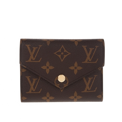 LOUIS VUITTON M62360 Victorine系列經典Monogram帆布金釦三折暗釦短夾 (芭蕾粉)