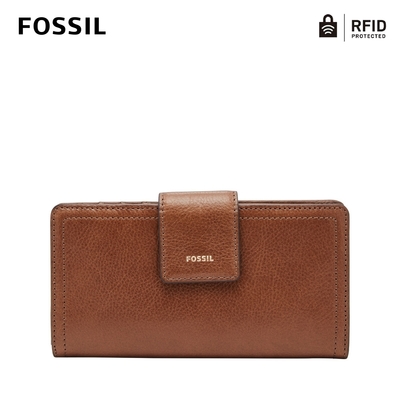 FOSSIL Logan 真皮系列拉鍊零錢袋設計中夾-SL7830200