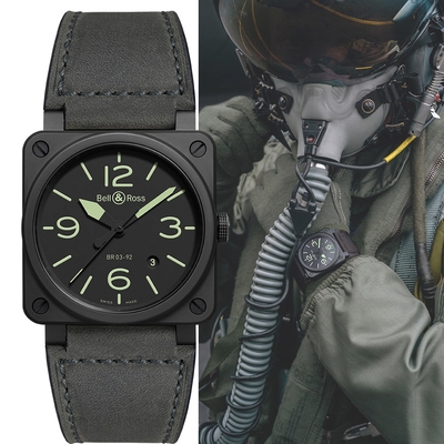 Bell&Ross 啞光陶瓷夜光機械腕錶(BR0392-BL3-CE/SCA)-42mm