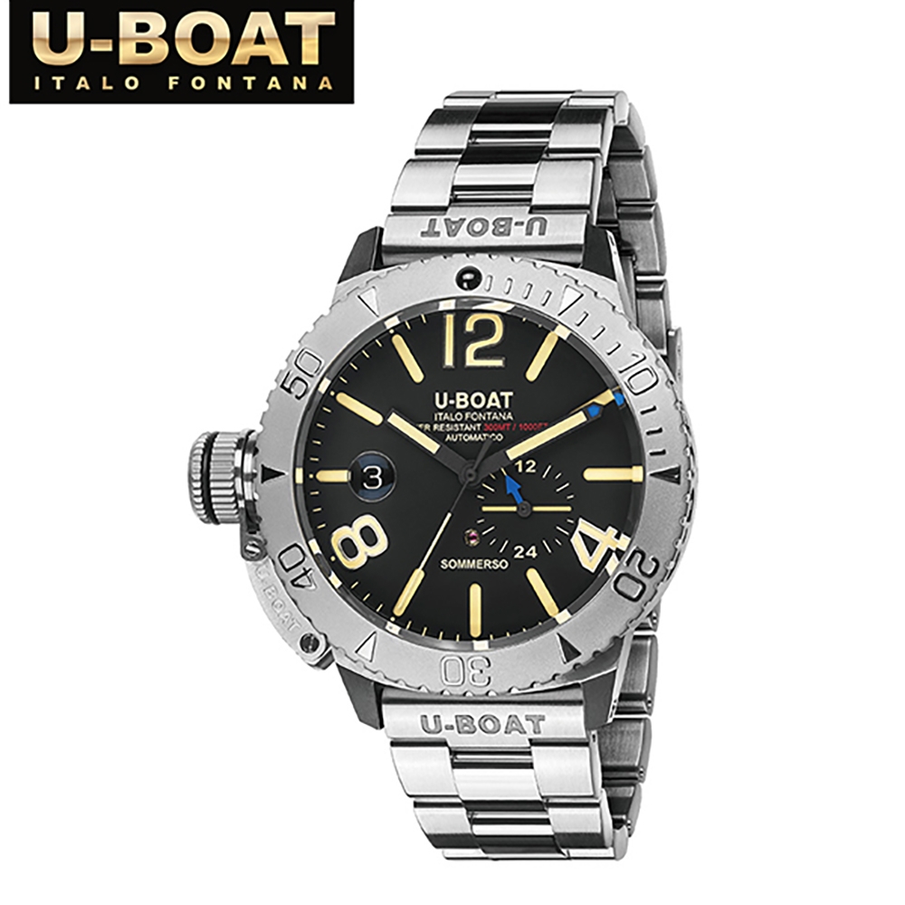 【U-Boat】9007/A/MT SOMMERSO超級潛水鋼帶機械腕錶 自動上鍊 46mm