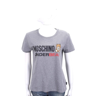 MOSCHINO Underbear 字母泰迪熊寶寶深灰色棉質T恤