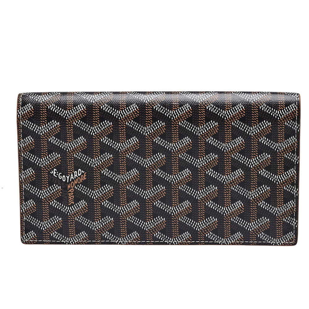 GOYARD 經典RICHELIEU手工帆布暗釦長夾(棕)