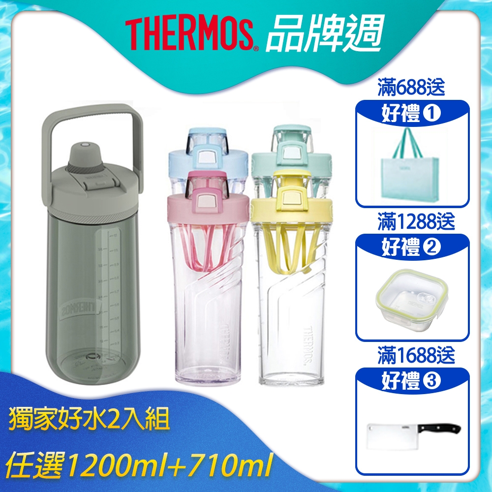 THERMOS膳魔師 輕水瓶1200ml(綠色)-TP4349GR