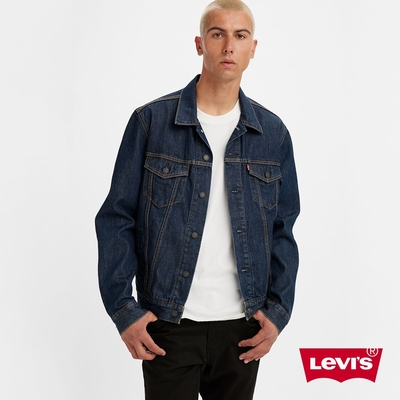 Levis 男女同款 牛仔外套 Type 3 經典修身版型 黑藍基本款