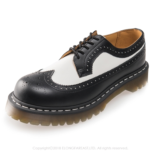 Dr.Martens 經典3989 撞色雕花3孔牛津鞋*黑白R10458001 | 樂福鞋