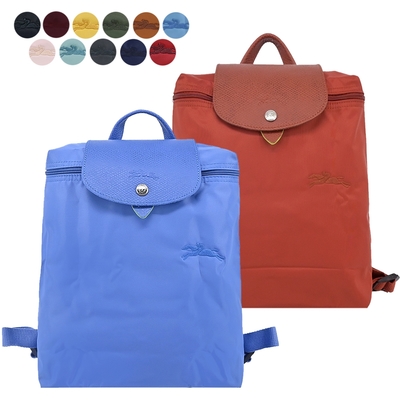 LONGCHAMP LE PLIAGE GREEN系列刺繡再生尼龍中型摺疊後背包(多款選)