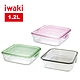【iwaki】耐熱玻璃方形微波保鮮盒-1.2L(3色任選) product thumbnail 2