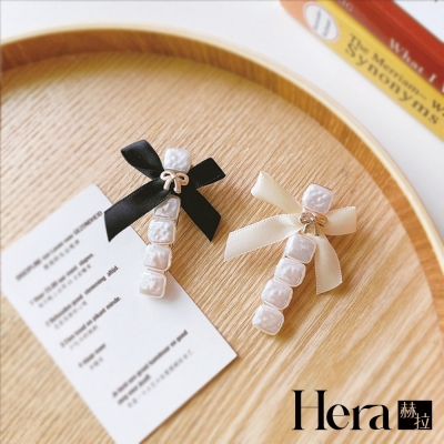 【Hera 赫拉】韓式複古氣質珍珠蝴蝶結髮夾一字夾少女側邊夾髮飾-兩款 H202108303