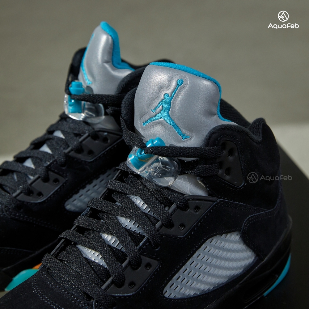 Nike Jordan 5 Retro Aqua 男鞋黑色喬丹經典籃球運動休閒鞋DD0587-047