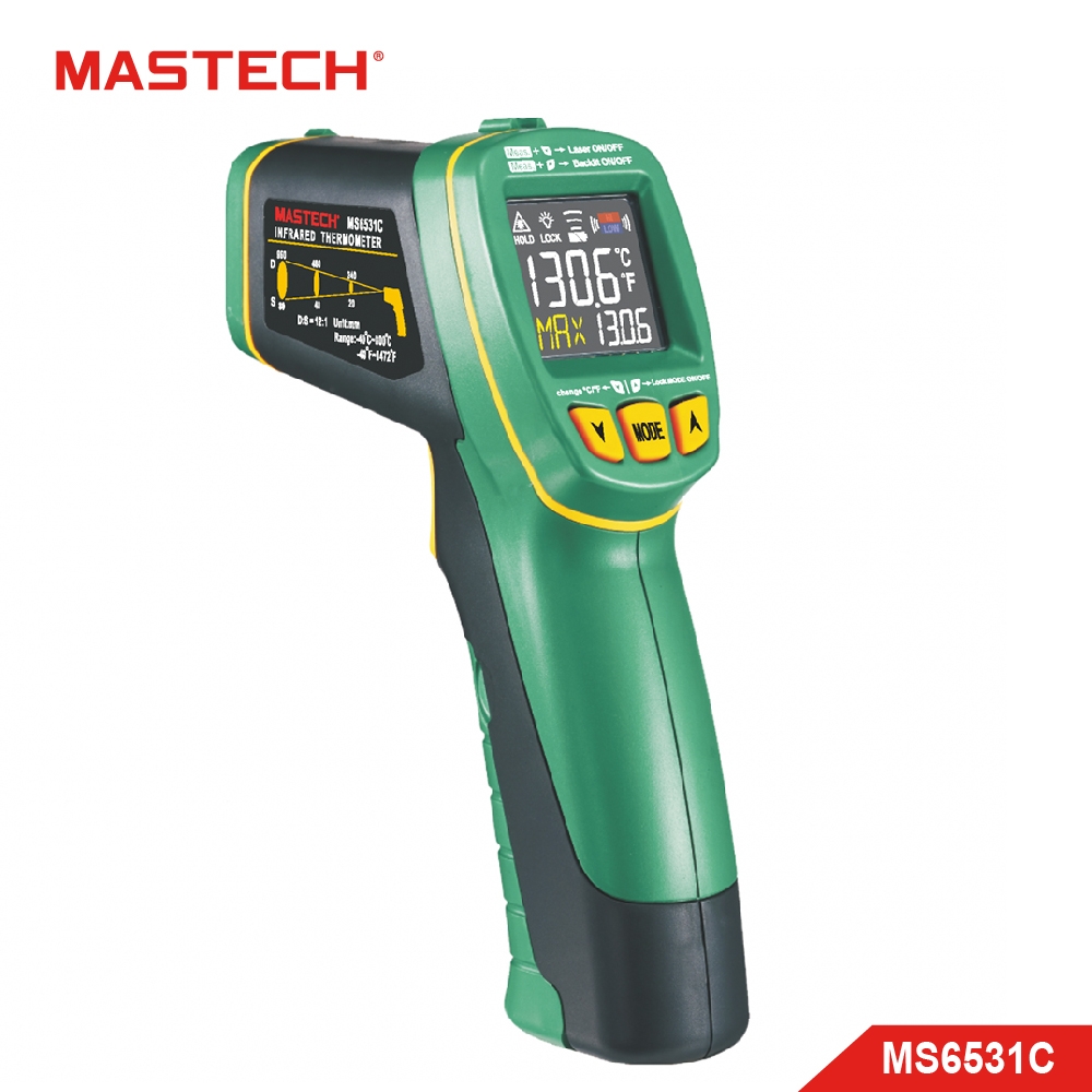 MASTECH 邁世 MS6531C 紅外測溫儀 -40℃～800℃ 現貨