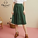 OUWEY歐薇 綁繩式腰帶造型純棉A字圓裙(綠)3212462250 product thumbnail 1
