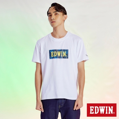 EDWIN 電路板BOX LOGO印花短袖T恤-男-白色
