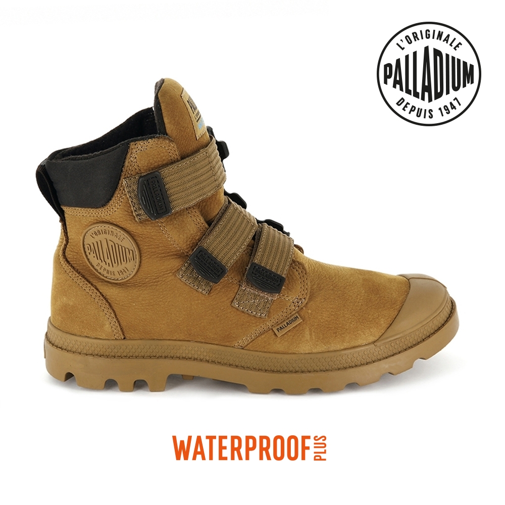 PALLADIUM PAMPA CUFF WP 黏扣皮革防水靴-女-琥珀棕