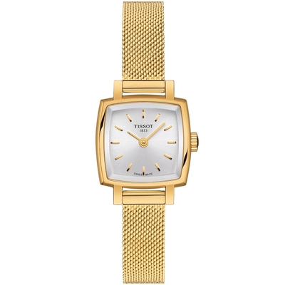 TISSOT 天梭 官方授權 LOVELY SQUARE 動人心弦米蘭帶女錶 新春送禮-金/20mm T0581093303100