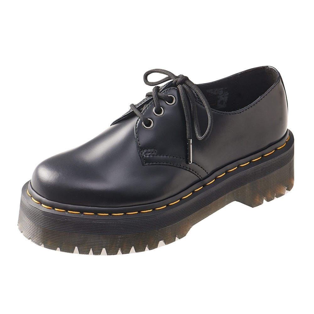 Dr.Martens 馬汀 1461 QUAD 3孔綁帶厚底低筒牛津鞋 真皮素面馬丁正裝紳士鞋 休閒皮鞋 25567001