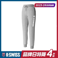 K-SWISS Branding Logo 保暖運動長褲-女-淺灰