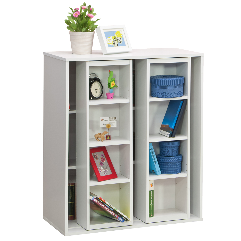 TZUMii 雙排活動書櫃/收納櫃/置物櫃-矮櫃(白色)