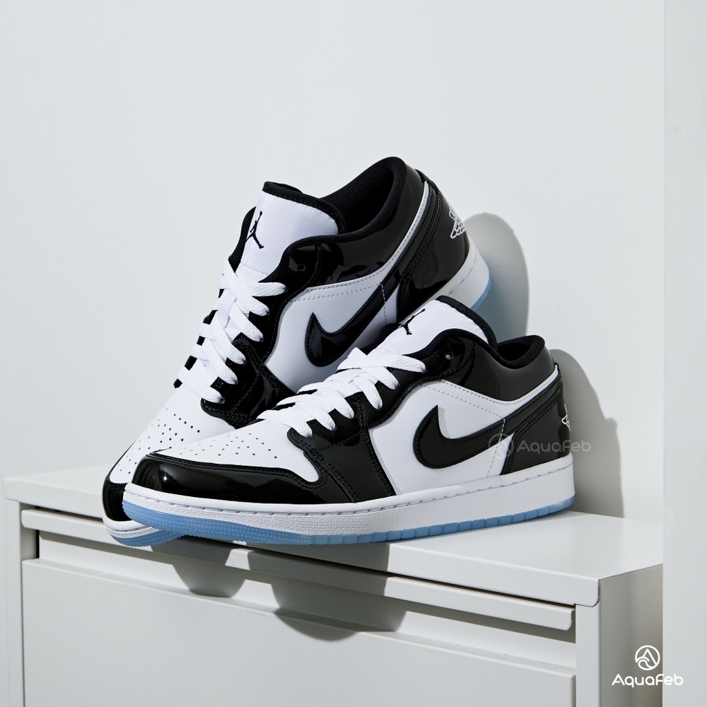 Nike Air Jordan 1 Low "Concord" 男 黑白 漆皮 經典 冰底 休閒鞋 DV1309-100