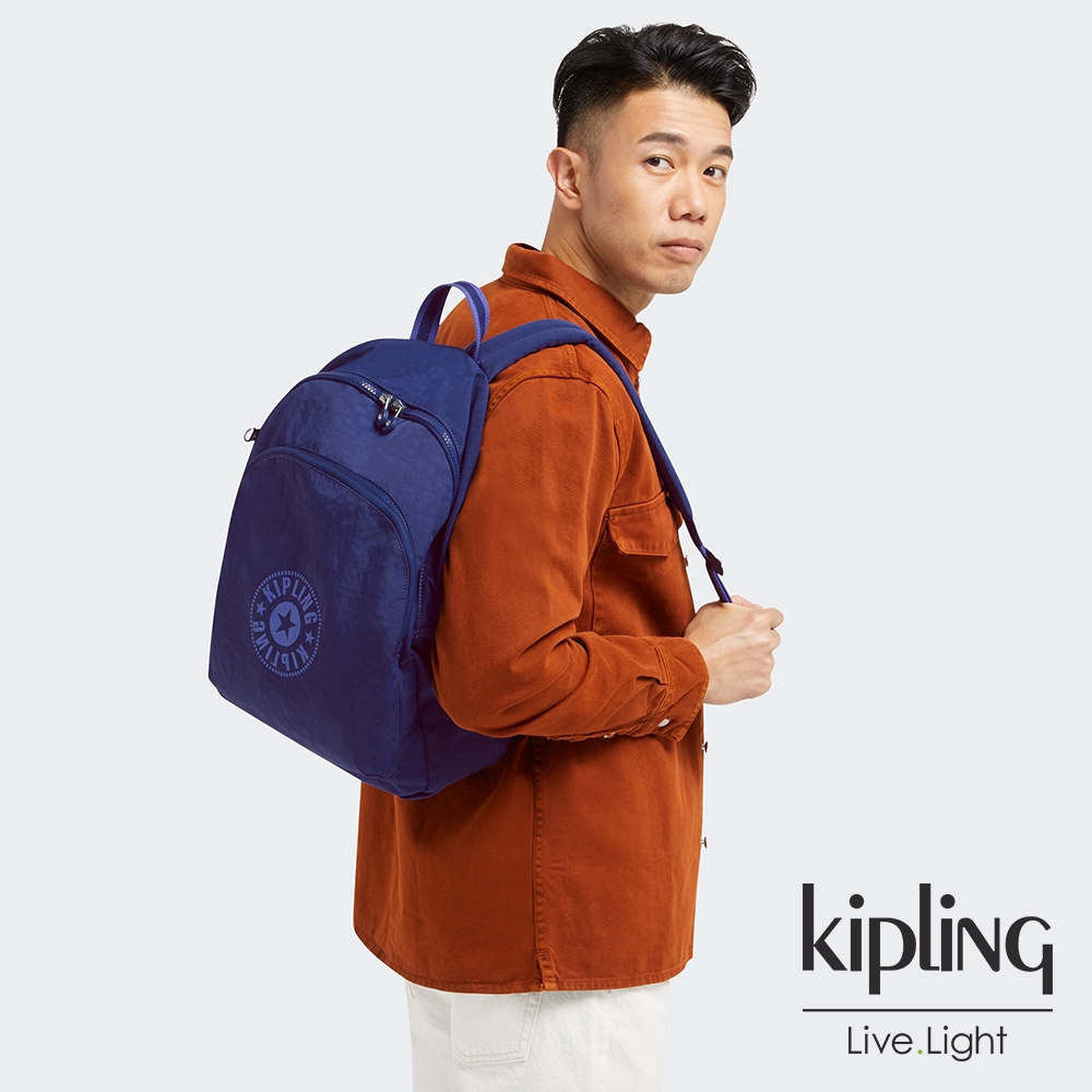 Kipling 知性星辰藍大容量簡約手提後背包-CURTIS L