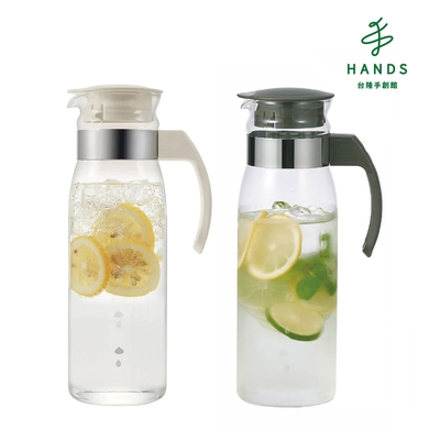 台隆手創館 HARIO日本製耐熱玻璃冷水壺1400ml/RPLN-14-OW(白色/深灰)