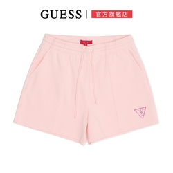 GUESS-女裝-純色簡約拉繩休閒短褲-粉 原價2290
