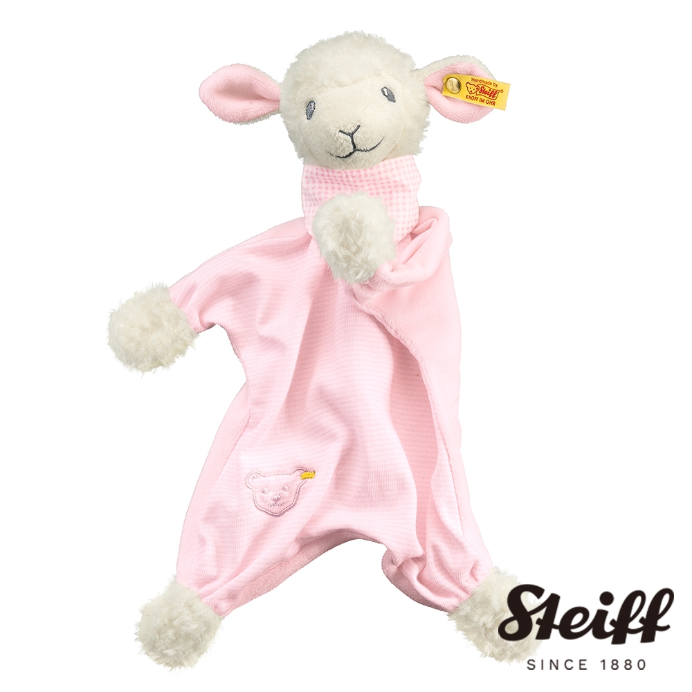 STEIFF德國金耳釦泰迪熊 Sweet Dreams Lamb Comforter 粉紅眠羊 嬰幼兒安撫巾