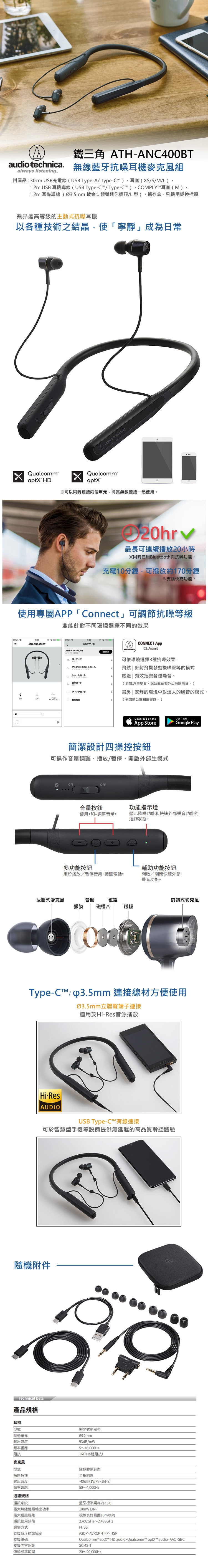 ATH-ANC400BT 無線藍牙抗噪耳機麥克風組| SONY | Yahoo奇摩購物中心