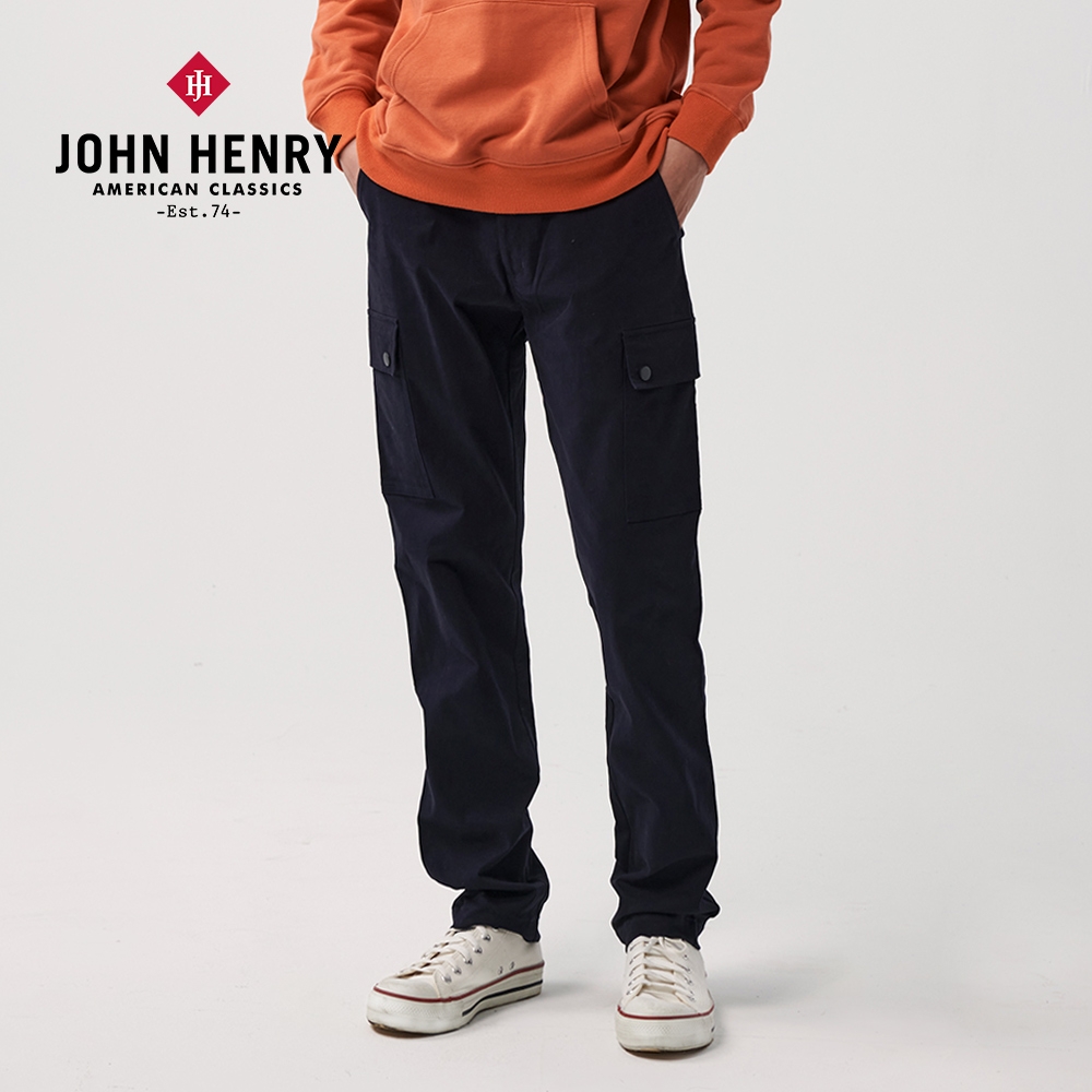 JOHN HENRY 雙口袋造型長褲-三色 (深藍色)