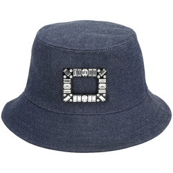 Roger Vivier Viv' Skate 方框鑽飾丹寧材質漁夫帽(藍