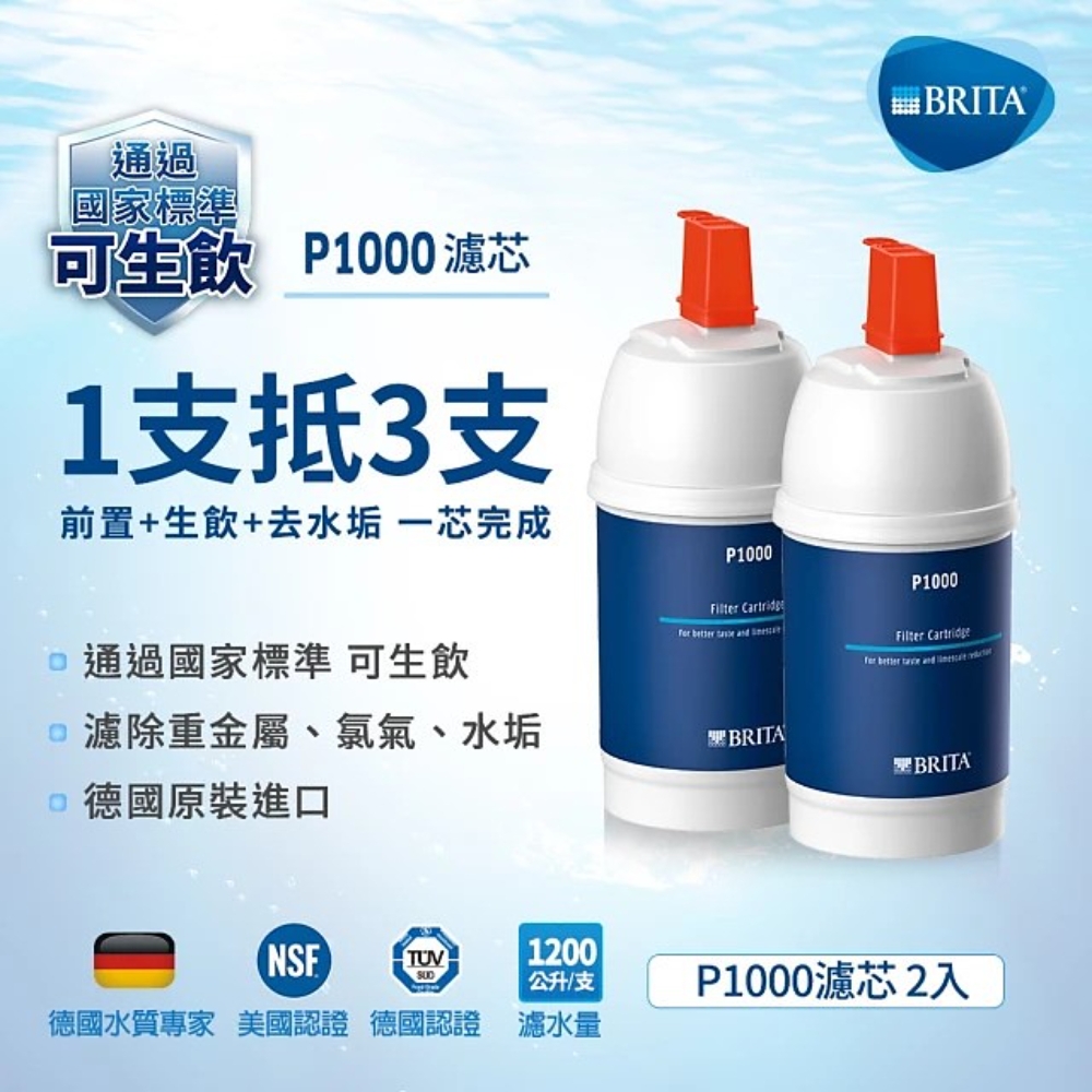 Brita 櫥下型濾芯二入組P1000