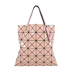 ISSEY MIYAKE 三宅一生 BAOBAO LUCENT GLOSS MIX雙色6X6手提包-淺粉紅×淺橘