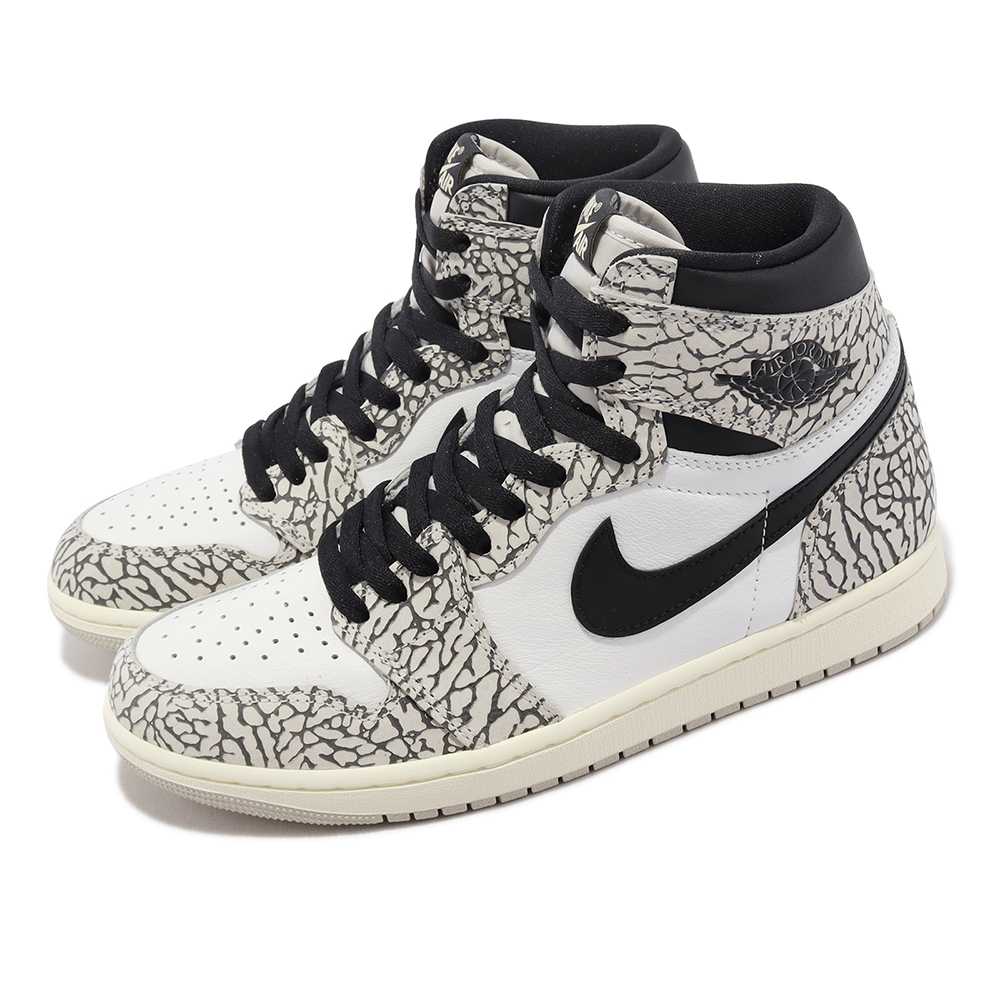 Nike Air Jordan 1 Retro High OG 爆裂紋白灰男鞋AJ1 休閒鞋喬丹DZ5485