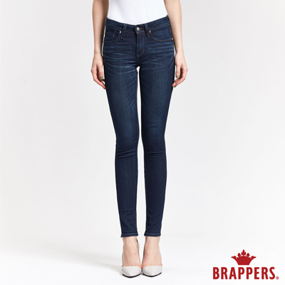 BRAPPERS 女款 新美腳 ROYAL 系列-女用彈性水藍色鑽窄管褲-藍
