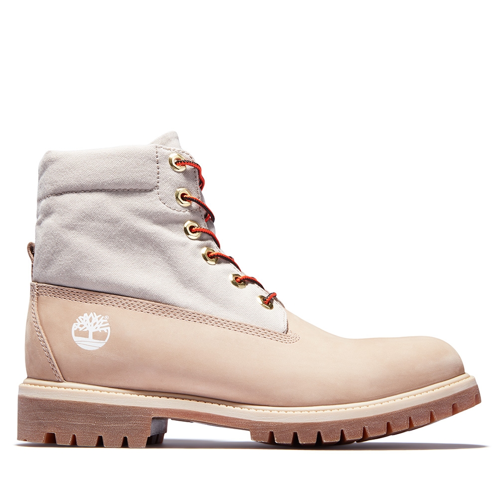 Timberland 男款米白色迷彩拼接可外翻式6吋靴|A2GCMK51 | 靴子| Yahoo