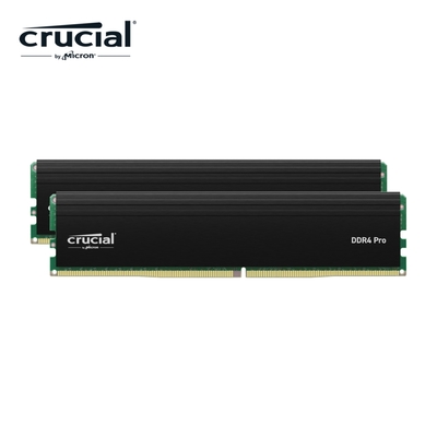 美光Micron Crucial PRO DDR4 3200/64G(32G*2)雙通道RAM 原生顆粒/電競黑/支援XMP超頻功能