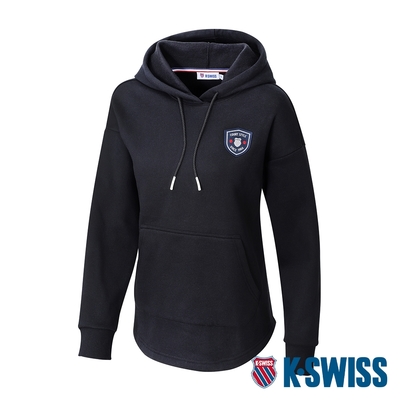 K-SWISS Hoodie 刷毛連帽上衣-女-黑