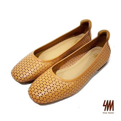 SM 經典羊皮編織涼感平底鞋(棕色)