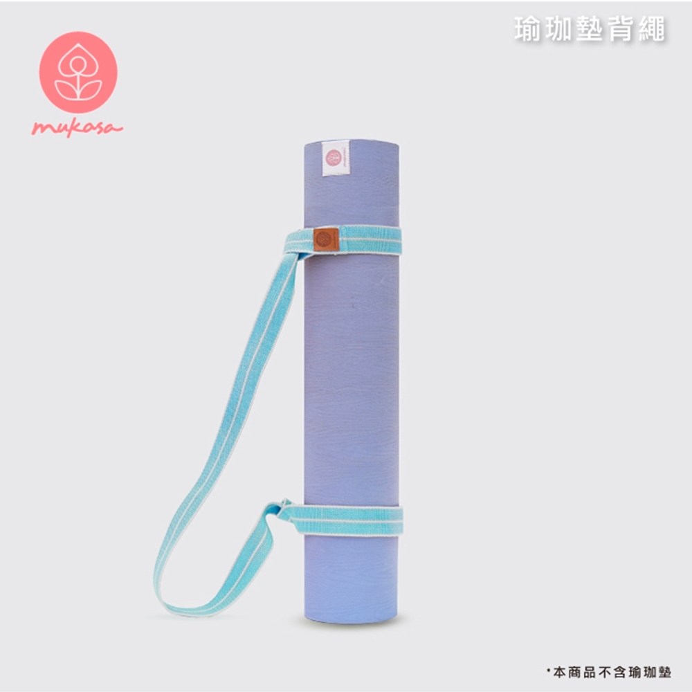 【Mukasa】兩用瑜珈墊背繩 - 湖水藍/點點款 - MUK-21569