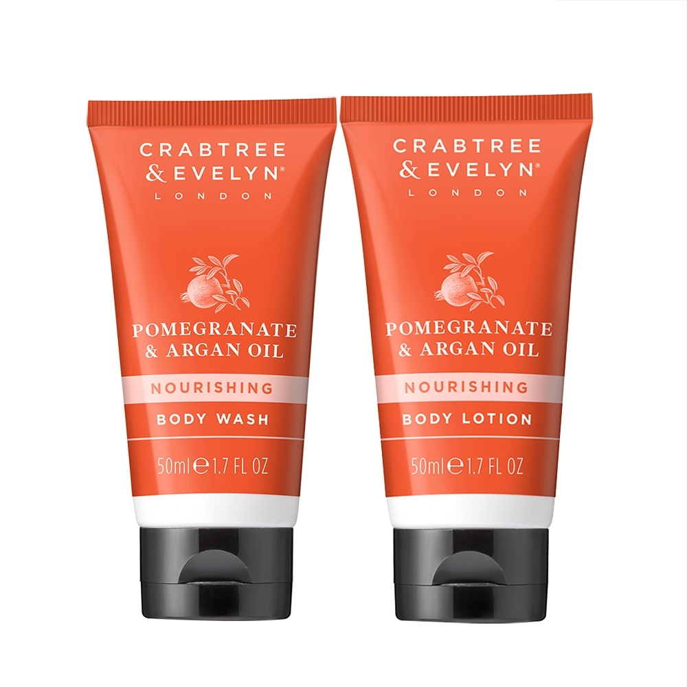 Crabtree & Evelyn 瑰珀翠 紅石榴堅果 保濕沐浴精 50ml+保濕潤膚乳液 50ml