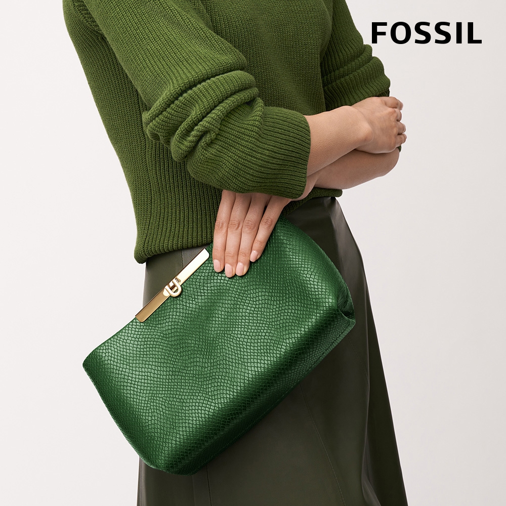 FOSSIL Penrose 真皮側背手拿包-綠色蛇紋ZB1863310 | 斜/肩背包| Yahoo 