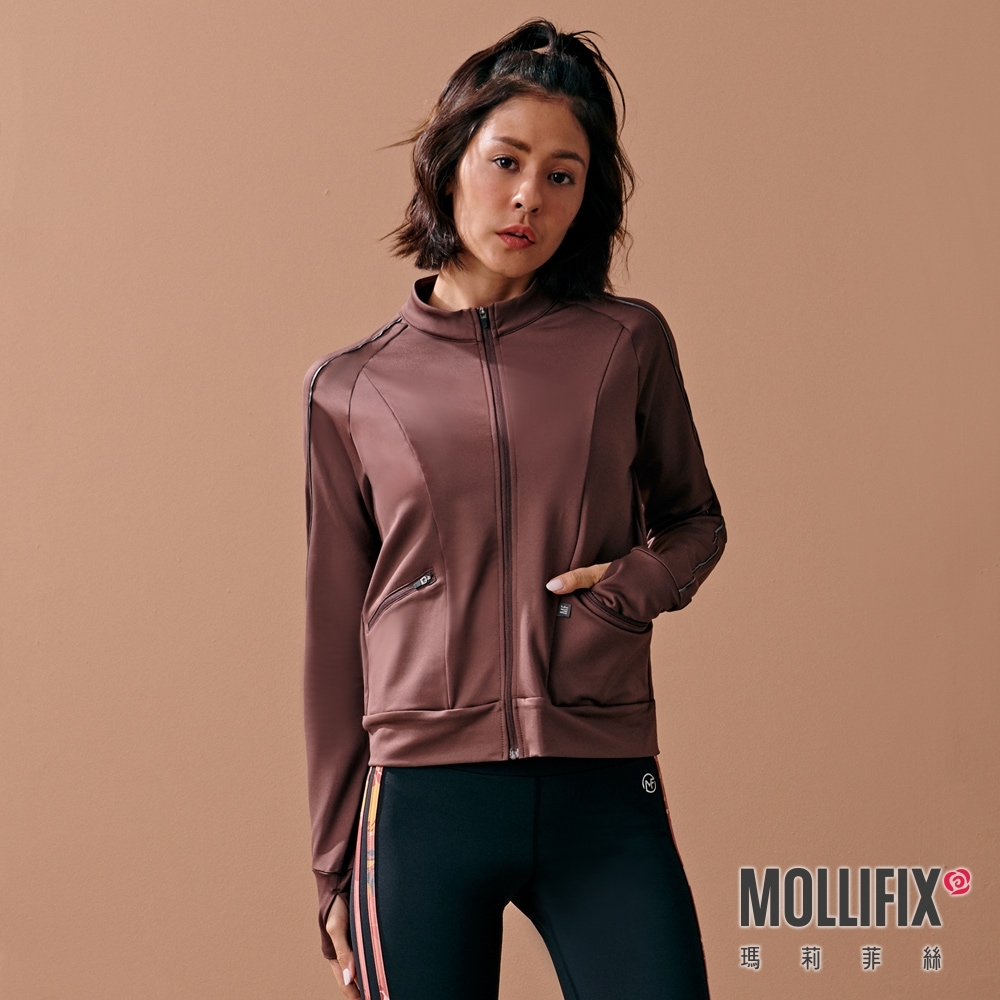 Mollifix 瑪莉菲絲 OUTLAST恆溫中層訓練外套 (深棕) 暢貨出清